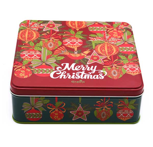 正方形圣诞礼品糖果铁盒