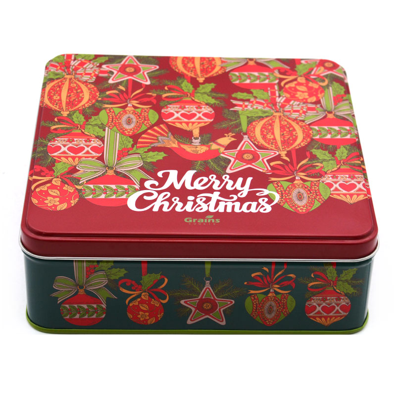 正方形圣诞礼品糖果铁盒