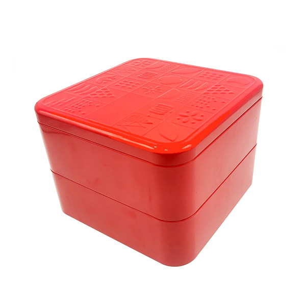 红色双层年货礼品铁盒